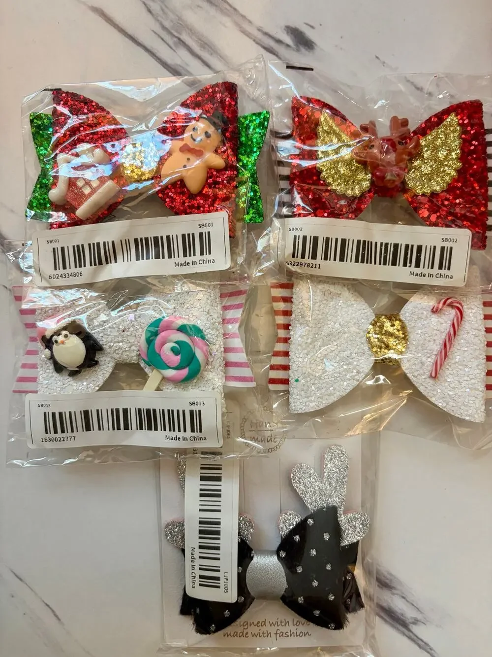 New set of 5 Christmas Hair Bows